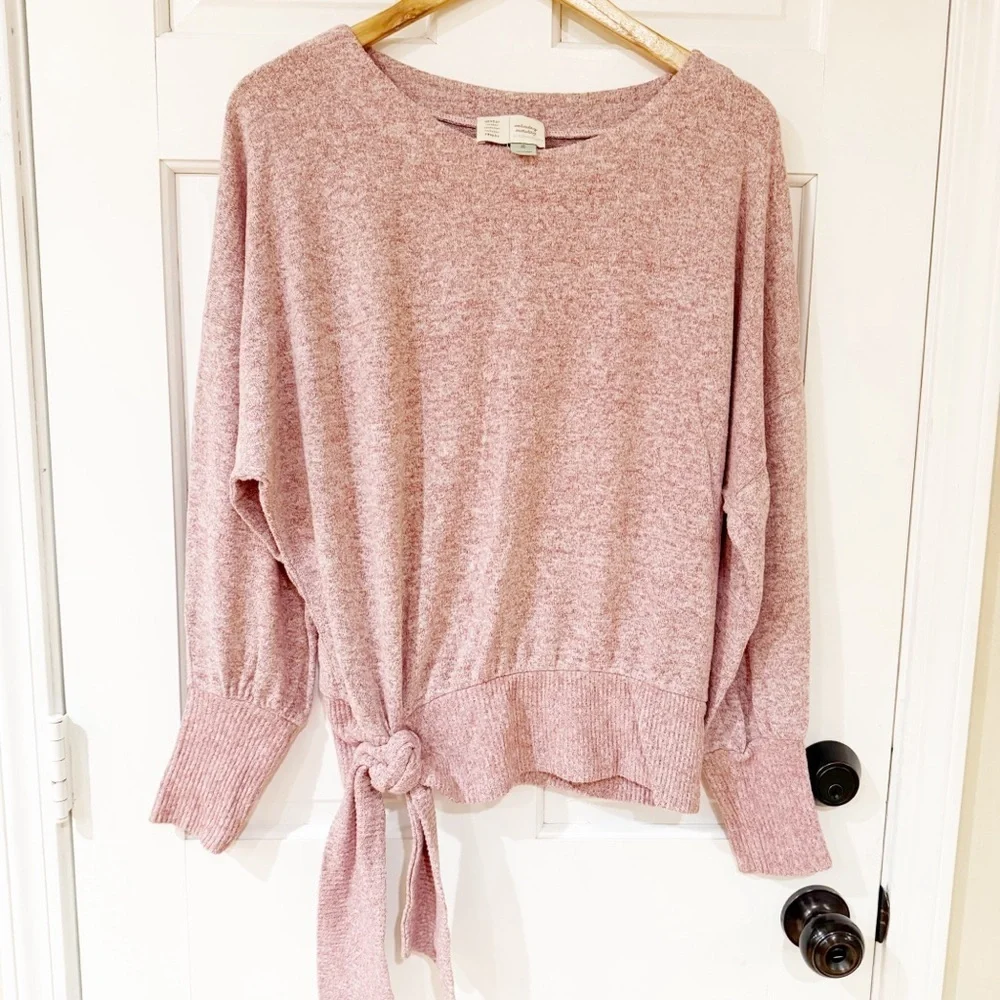 Anthropologie Saturday Sunday Payton Brushed‎ Fleece Side Tie Sweater Size XS